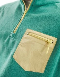 Cotton:On Cotton On Quarter Zip Relaxed Fleece Sweatshirt With Contrast Pocket In Washed Green For Men 8 Cotton:On Cotton On Quarter Zip Relaxed Fleece Sweatshirt With Contrast Pocket In Washed Green For Men -Cotton:On Sales Store 205729523 3