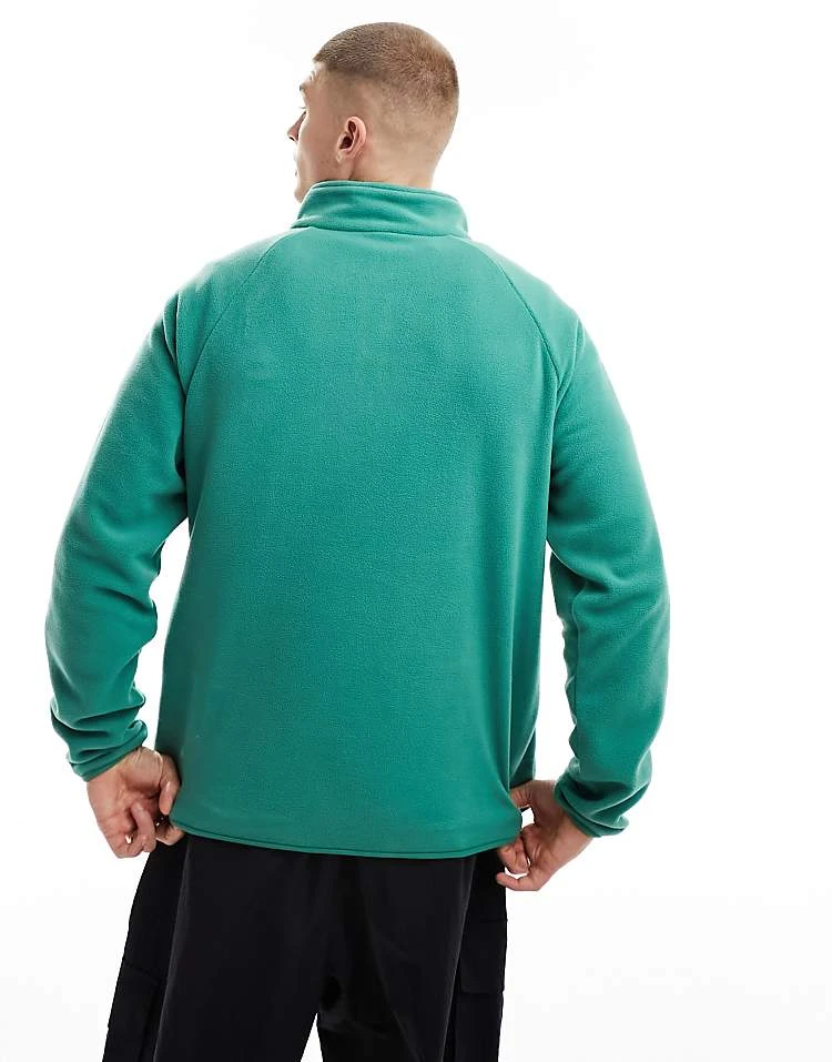 Cotton:On Cotton On Quarter Zip Relaxed Fleece Sweatshirt With Contrast Pocket In Washed Green For Men 5 Cotton:On Cotton On Quarter Zip Relaxed Fleece Sweatshirt With Contrast Pocket In Washed Green For Men - Image 4