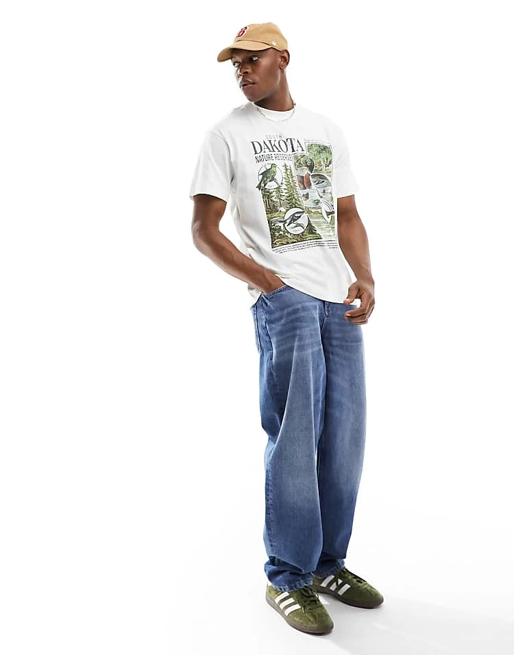 Cotton:On Cotton On Loose Fit T-shirt With Dakota Graphic In Vintage White For Men 5 Cotton:On Cotton On Loose Fit T-shirt With Dakota Graphic In Vintage White For Men - Image 3