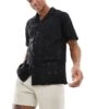 Cotton:On Cotton On Relaxed Revere Shirt In Black Broderie For Men 1 Cotton:On Cotton On Relaxed Revere Shirt In Black Broderie For Men -Cotton:On Sales Store 206042596 1 black