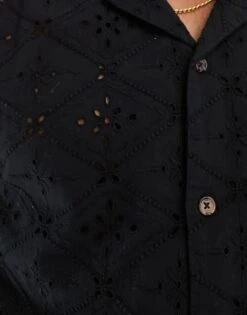 Cotton:On Cotton On Relaxed Revere Shirt In Black Broderie For Men 8 Cotton:On Cotton On Relaxed Revere Shirt In Black Broderie For Men -Cotton:On Sales Store 206042596 2