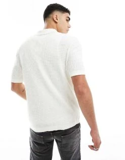 Cotton:On Cotton On Textured Cotton Waffle Knit Relaxed Shirt In Vintage White For Men 9 Cotton:On Cotton On Textured Cotton Waffle Knit Relaxed Shirt In Vintage White For Men -Cotton:On Sales Store 206042599 3