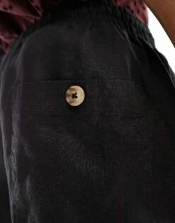 Cotton:On Cotton On Relaxed Straight Leg Linen Trousers In Black For Men -Cotton:On Sales Store 206042624 5