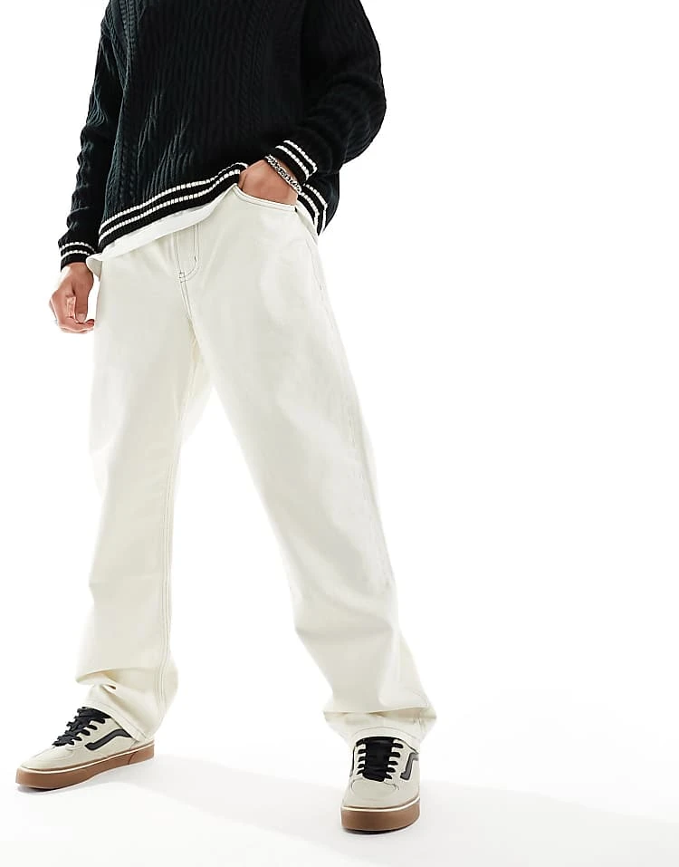 Cotton:On Cotton On Relaxed Straight Leg Jeans In Ecru Denim For Men 2 Cotton:On Cotton On Relaxed Straight Leg Jeans In Ecru Denim For Men