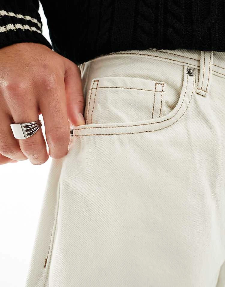 Cotton:On Cotton On Relaxed Straight Leg Jeans In Ecru Denim For Men 4 Cotton:On Cotton On Relaxed Straight Leg Jeans In Ecru Denim For Men - Image 3
