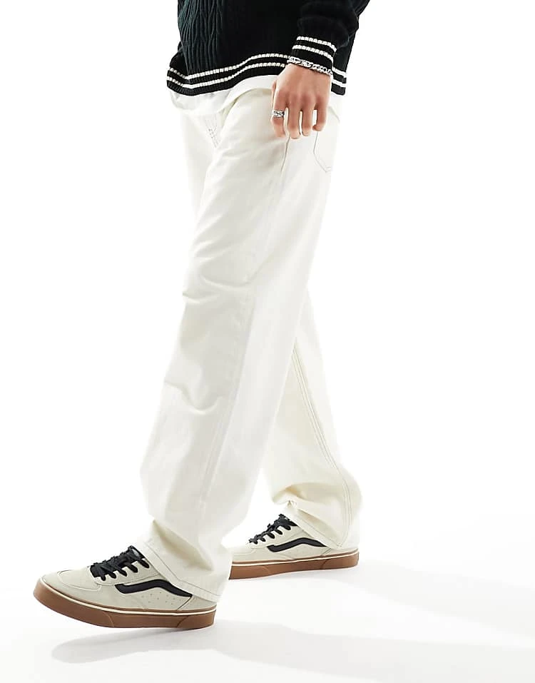 Cotton:On Cotton On Relaxed Straight Leg Jeans In Ecru Denim For Men 5 Cotton:On Cotton On Relaxed Straight Leg Jeans In Ecru Denim For Men - Image 4