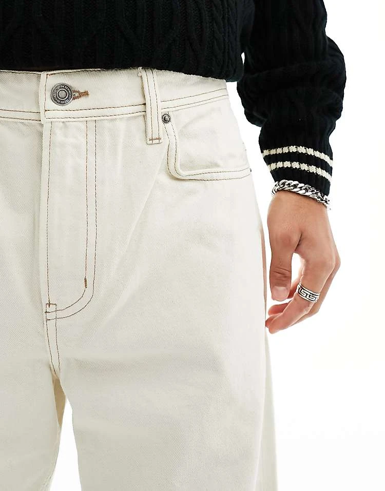 Cotton:On Cotton On Relaxed Straight Leg Jeans In Ecru Denim For Men 6 Cotton:On Cotton On Relaxed Straight Leg Jeans In Ecru Denim For Men - Image 5