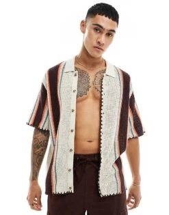 Cotton:On Cotton On Cabana Linen Blend Stripped Knit Shirt In Multi For Men Stone Vert Stripe 10 Cotton:On Cotton On Cabana Linen Blend Stripped Knit Shirt In Multi For Men Stone Vert Stripe -Cotton:On Sales Store 206259783 1 stonevertstripe 1