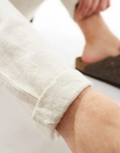 Cotton:On Cotton On Relaxed Straight Leg Linen Trousers In Oatmeal For Men -Cotton:On Sales Store 206259864 3