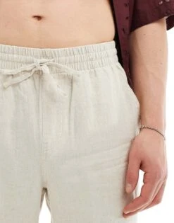 Cotton:On Cotton On Relaxed Straight Leg Linen Trousers In Oatmeal For Men -Cotton:On Sales Store 206259864 5