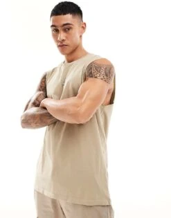 Cotton:On Cotton On Relaxed Vest In Stone For Men Gravel Stone