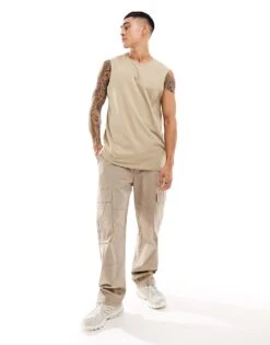 Cotton:On Cotton On Relaxed Vest In Stone For Men Gravel Stone 9 Cotton:On Cotton On Relaxed Vest In Stone For Men Gravel Stone -Cotton:On Sales Store 206259882 3