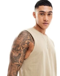 Cotton:On Cotton On Relaxed Vest In Stone For Men Gravel Stone 10 Cotton:On Cotton On Relaxed Vest In Stone For Men Gravel Stone -Cotton:On Sales Store 206259882 4