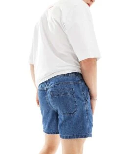 Cotton:On Cotton On Easy Short In Black With Drawstring Waist In Midstone Indigo Wash For Men Mid Stone Wash -Cotton:On Sales Store 206259892 3