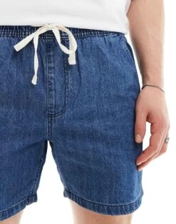 Cotton:On Cotton On Easy Short In Black With Drawstring Waist In Midstone Indigo Wash For Men Mid Stone Wash -Cotton:On Sales Store 206259892 5