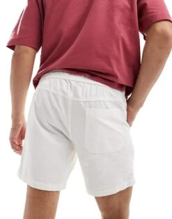 Cotton:On Cotton On Easy Short In Black With Drawstring Waist In Ecru With Doodle Embroidery For Men -Cotton:On Sales Store 206259917 5