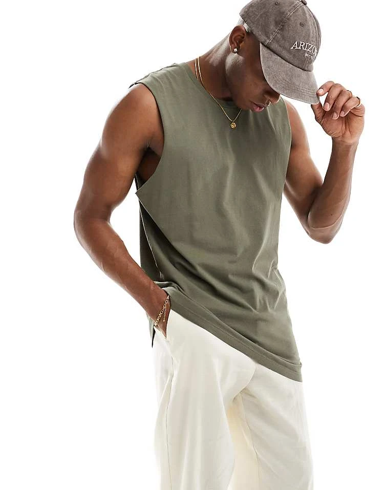 Cotton:On Muscle Fit T-shirt In Green For Men Military 3 Cotton:On Muscle Fit T-shirt In Green For Men Military