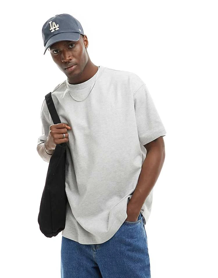 Cotton:On Cotton On Box Fit Plain T-shirt In Grey Marl For Men Light Grey Marle 3 Cotton:On Cotton On Box Fit Plain T-shirt In Grey Marl For Men Light Grey Marle