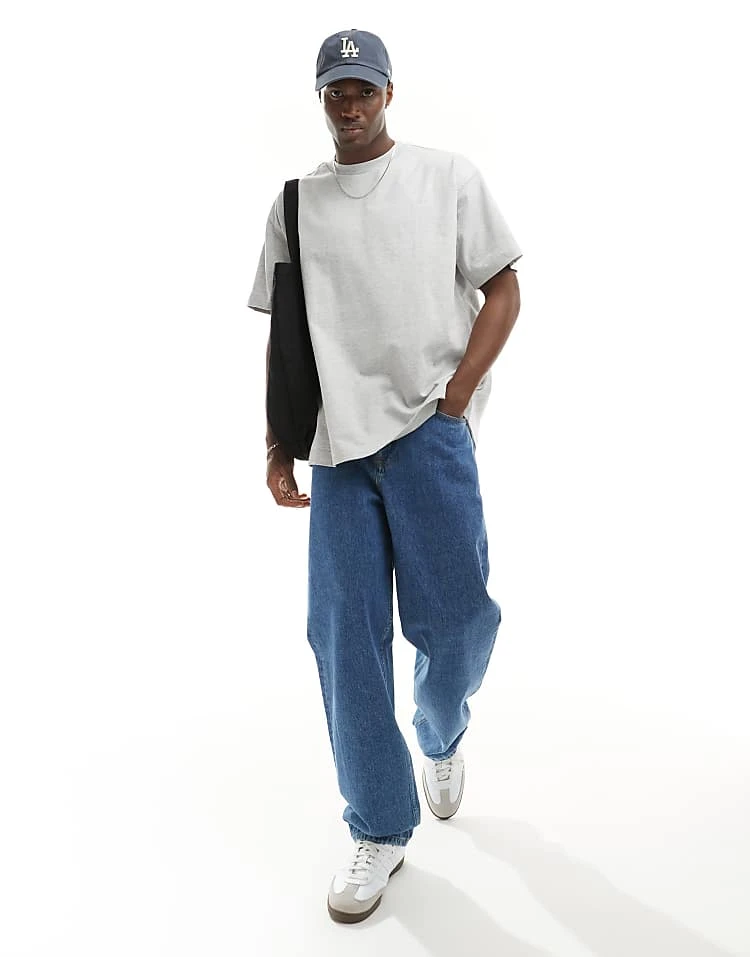 Cotton:On Cotton On Box Fit Plain T-shirt In Grey Marl For Men Light Grey Marle 5 Cotton:On Cotton On Box Fit Plain T-shirt In Grey Marl For Men Light Grey Marle - Image 3