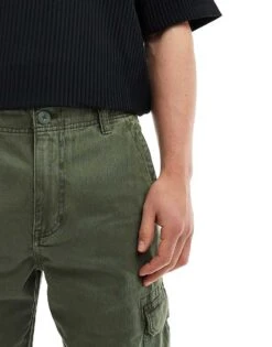 Cotton:On Tactical Cargo Pant In Khaki For Men Vintage Army Green Herringbone -Cotton:On Sales Store 206604990 3