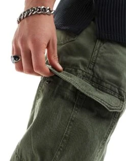 Cotton:On Tactical Cargo Pant In Khaki For Men Vintage Army Green Herringbone -Cotton:On Sales Store 206604990 4