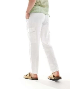 Cotton:On Cargo Linen Pant In White For Men White Cargo -Cotton:On Sales Store 206605190 5