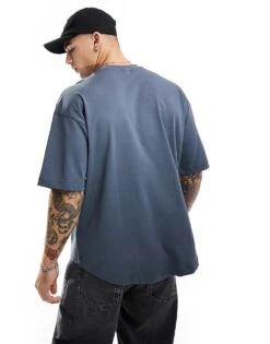 Cotton:On Cotton On Box Fit Scoop Hem T-shirt In Denim Blue For Men Dusty Denim -Cotton:On Sales Store 206669895 3