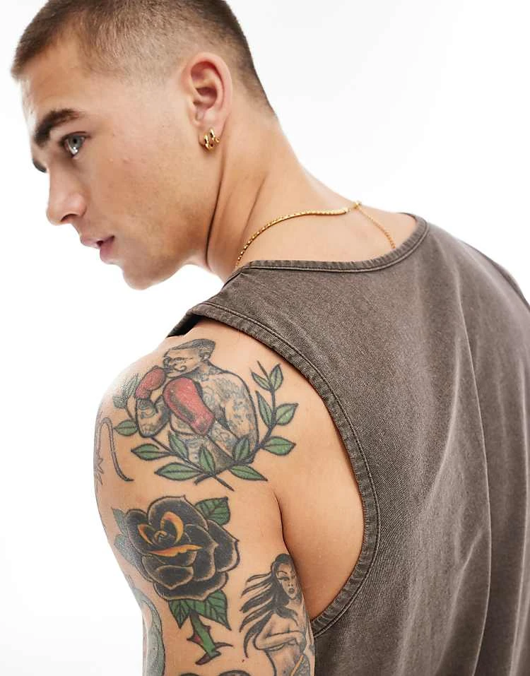 Cotton:On Cotton On Loose Fit Rib Tak Top In Brown For Men Ashen Brown 4 Cotton:On Cotton On Loose Fit Rib Tak Top In Brown For Men Ashen Brown - Image 2