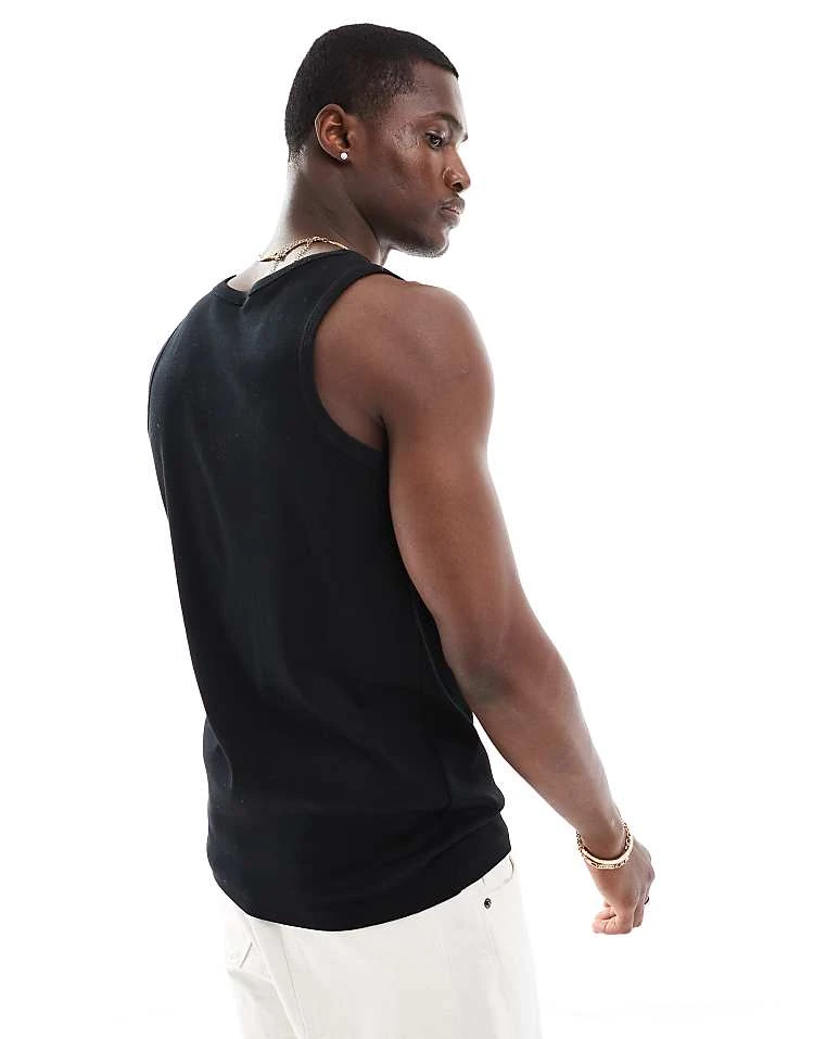 Cotton:On Cotton On Loose Fit Rib Tak Top In Black For Men 4 Cotton:On Cotton On Loose Fit Rib Tak Top In Black For Men - Image 2