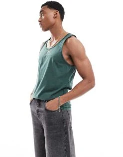 Cotton:On Cotton On Loose Fit Rib Tank Top In Green For Men Pine Needle Green 11 Cotton:On Cotton On Loose Fit Rib Tank Top In Green For Men Pine Needle Green -Cotton:On Sales Store 206669961 1 pineneedlegreen 1