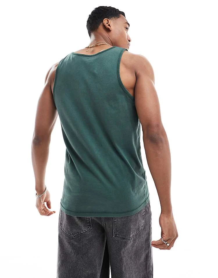 Cotton:On Cotton On Loose Fit Rib Tank Top In Green For Men Pine Needle Green 4 Cotton:On Cotton On Loose Fit Rib Tank Top In Green For Men Pine Needle Green - Image 2