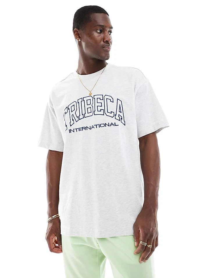 Cotton:On Cotton On Box Fit Tribeca International T-shirt In White For Men White Marle 7 Cotton:On Cotton On Box Fit Tribeca International T-shirt In White For Men White Marle - Image 5