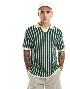 Cotton:On Cotton On Resort Short Sleeve Knit Polo In Green Stripe For Men 11 Cotton:On Cotton On Resort Short Sleeve Knit Polo In Green Stripe For Men -Cotton:On Sales Store 206669997 1 greenstripe 1