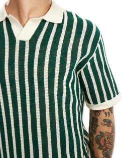 Cotton:On Cotton On Resort Short Sleeve Knit Polo In Green Stripe For Men 9 Cotton:On Cotton On Resort Short Sleeve Knit Polo In Green Stripe For Men -Cotton:On Sales Store 206669997 3