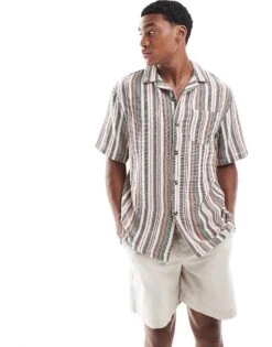 Cotton:On Cotton On Short Sleeve Stripe Shirt In Multi Stripe For Men 11 Cotton:On Cotton On Short Sleeve Stripe Shirt In Multi Stripe For Men -Cotton:On Sales Store 206782640 1 multi 1