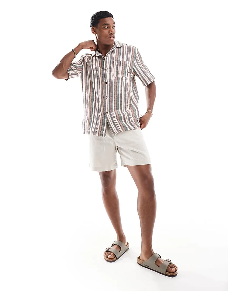 Cotton:On Cotton On Short Sleeve Stripe Shirt In Multi Stripe For Men 4 Cotton:On Cotton On Short Sleeve Stripe Shirt In Multi Stripe For Men - Image 2