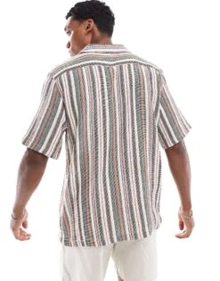 Cotton:On Cotton On Short Sleeve Stripe Shirt In Multi Stripe For Men 9 Cotton:On Cotton On Short Sleeve Stripe Shirt In Multi Stripe For Men -Cotton:On Sales Store 206782640 3