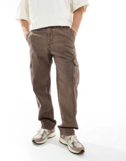 Cotton:On Cotton On Tactical Relaxed Pocket Trousers In Brown For Men Dark Brown