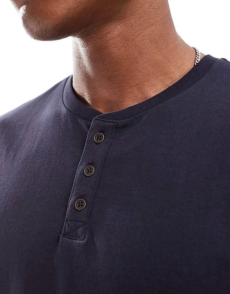Cotton:On Cotton On Henley Button Front T-shirt In Navy For Men Ink Navy 4 Cotton:On Cotton On Henley Button Front T-shirt In Navy For Men Ink Navy - Image 2