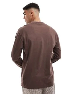 Cotton:On Cotton On Loose Fit Long Sleeve T-shirt In Washed Brown For Men Washed Chocolate -Cotton:On Sales Store 206827209 4