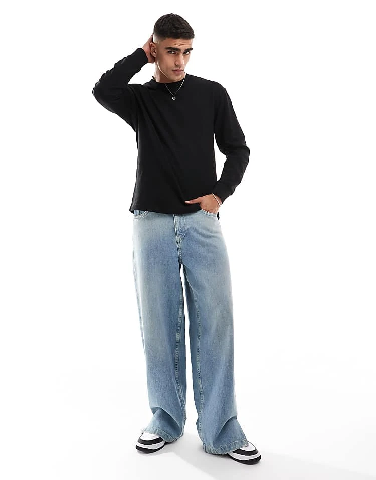 Cotton:On Cotton On Loose Fit Rib Long Sleeve T-shirt Black For Men 3 Cotton:On Cotton On Loose Fit Rib Long Sleeve T-shirt Black For Men