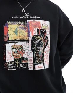 Cotton:On Cotton On Basquiat Art Print Relaxed Sweatshirt In Black For Men 9 Cotton:On Cotton On Basquiat Art Print Relaxed Sweatshirt In Black For Men -Cotton:On Sales Store 206827264 3