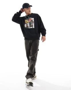 Cotton:On Cotton On Basquiat Art Print Relaxed Sweatshirt In Black For Men 10 Cotton:On Cotton On Basquiat Art Print Relaxed Sweatshirt In Black For Men -Cotton:On Sales Store 206827264 4