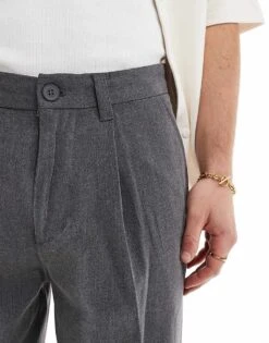 Cotton:On Cotton On Relaxed Pleated Smart Trousers In Charcoal For Men -Cotton:On Sales Store 206827285 5