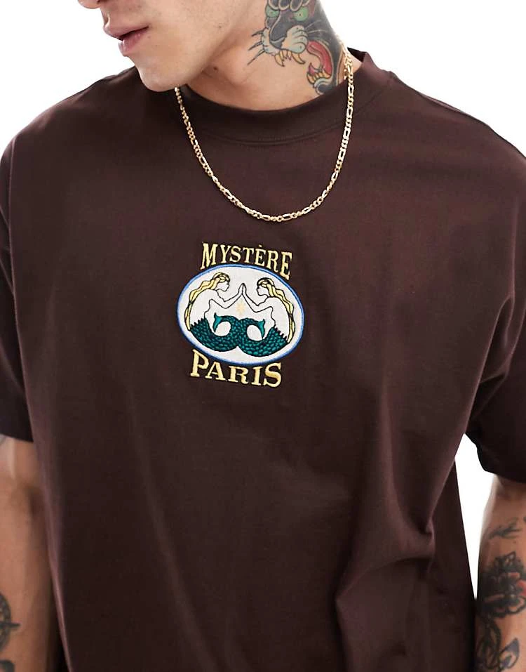Cotton:On Cotton On Box Fit Paris Graphic T-shirt In Washed Chocolate For Men 3 Cotton:On Cotton On Box Fit Paris Graphic T-shirt In Washed Chocolate For Men