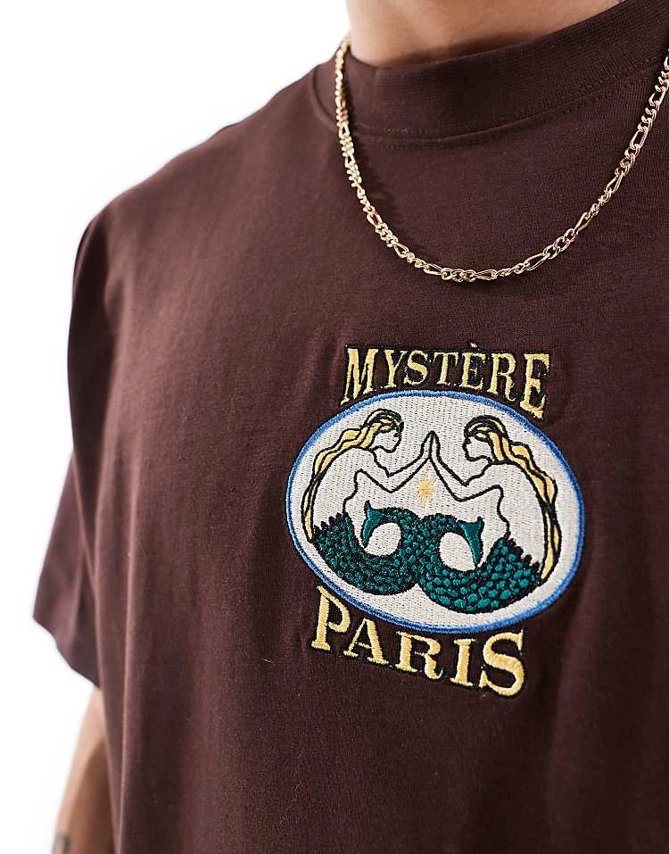 Cotton:On Cotton On Box Fit Paris Graphic T-shirt In Washed Chocolate For Men 5 Cotton:On Cotton On Box Fit Paris Graphic T-shirt In Washed Chocolate For Men - Image 3