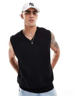 Cotton:On Cotton On Pullover Vintage Knitted Vest In Black For Men 8 Cotton:On Cotton On Pullover Vintage Knitted Vest In Black For Men -Cotton:On Sales Store 206827343 2