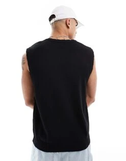 Cotton:On Cotton On Pullover Vintage Knitted Vest In Black For Men 9 Cotton:On Cotton On Pullover Vintage Knitted Vest In Black For Men -Cotton:On Sales Store 206827343 3