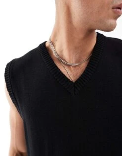 Cotton:On Cotton On Pullover Vintage Knitted Vest In Black For Men 10 Cotton:On Cotton On Pullover Vintage Knitted Vest In Black For Men -Cotton:On Sales Store 206827343 4