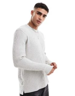 Cotton:On Cotton On Chunky Waffle Long Sleeve T-shirt In Grey For Men Grey Marle Waffle 11 Cotton:On Cotton On Chunky Waffle Long Sleeve T-shirt In Grey For Men Grey Marle Waffle -Cotton:On Sales Store 206827395 1 greymarlewaffle 1